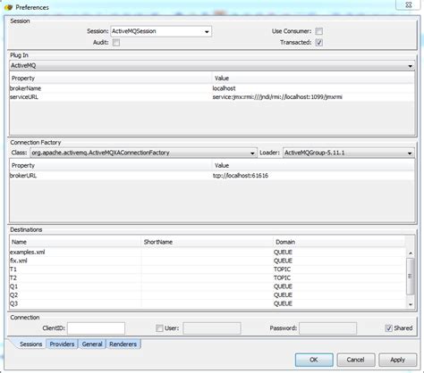 Trying to configure Hermes JMS for ActiveMQ. Error 